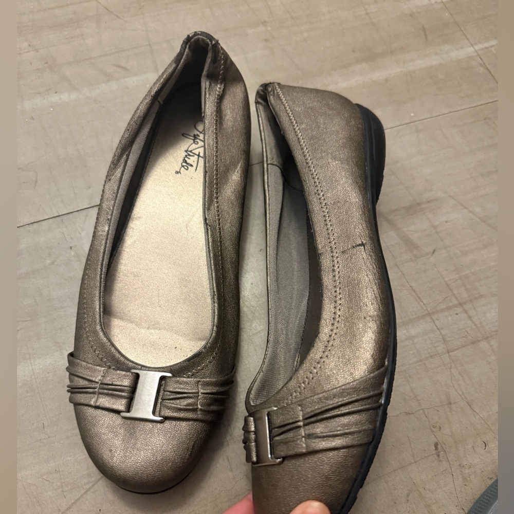 & Other Stories Metallic Bronze Flats